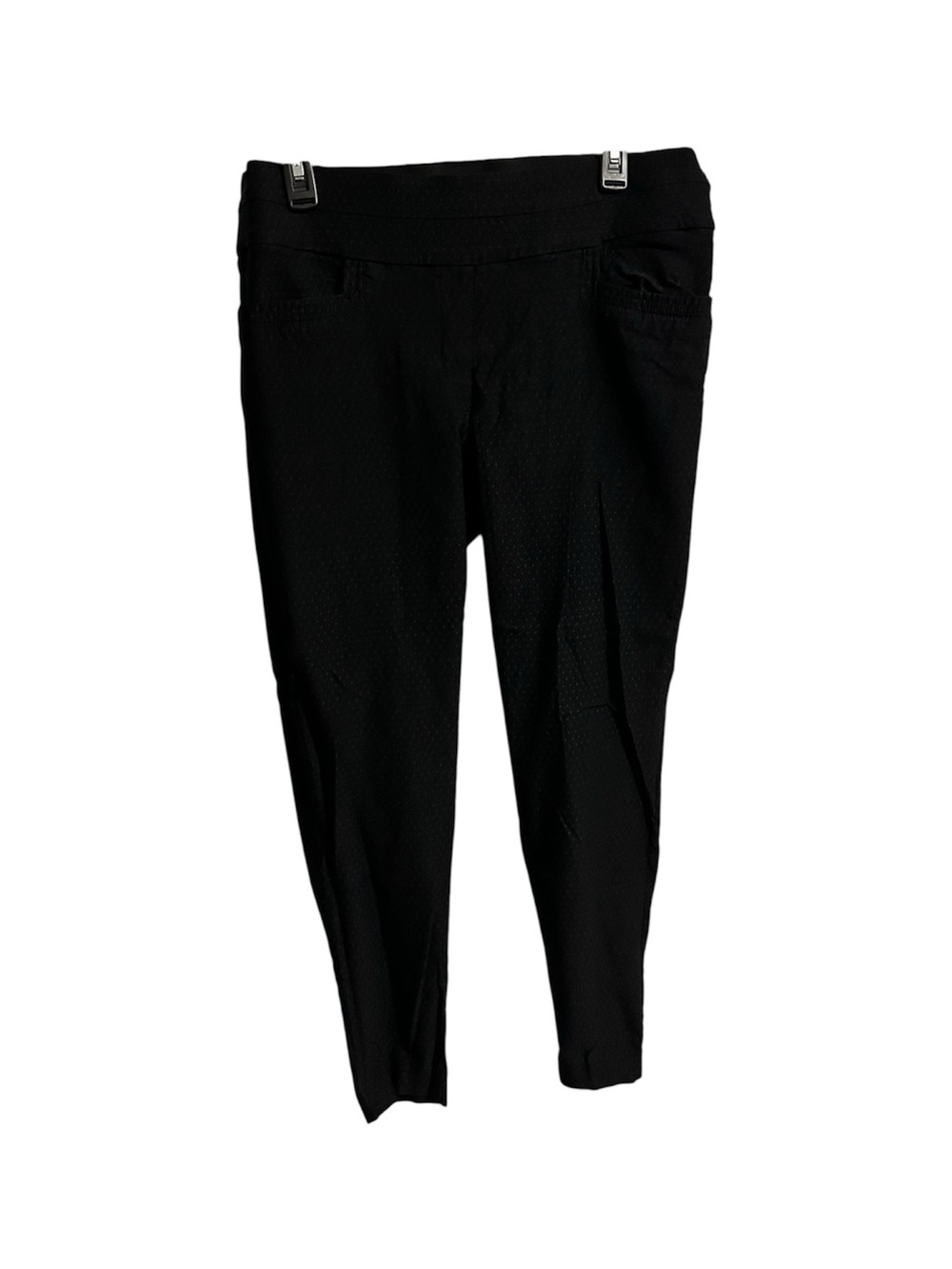 Maurices Black Polka Dot Ponte Pull-On Ankle Pants 14